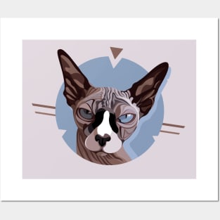 Angry Sphynx Cat Posters and Art